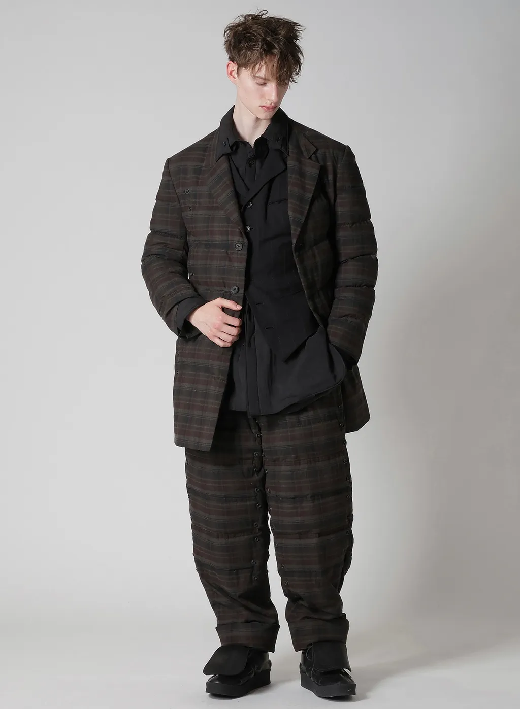 Madras Ink 3 Buttons Diagonal Padded Jacket