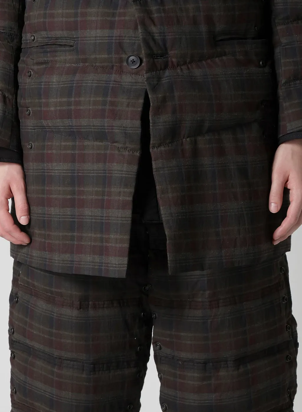 Madras Ink 3 Buttons Diagonal Padded Jacket