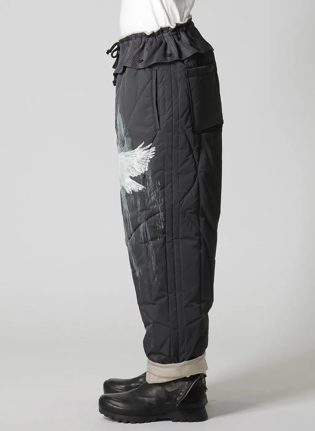 Raw Linen Velvet One Side Pocket Pants With Liner