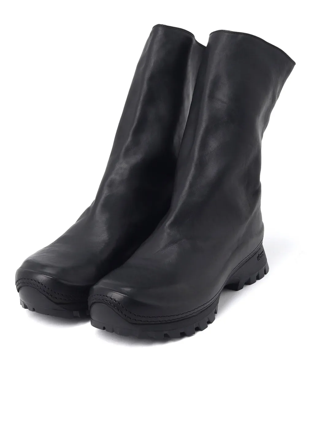 Full Grain Horse Leather Back Zip Mid Boots