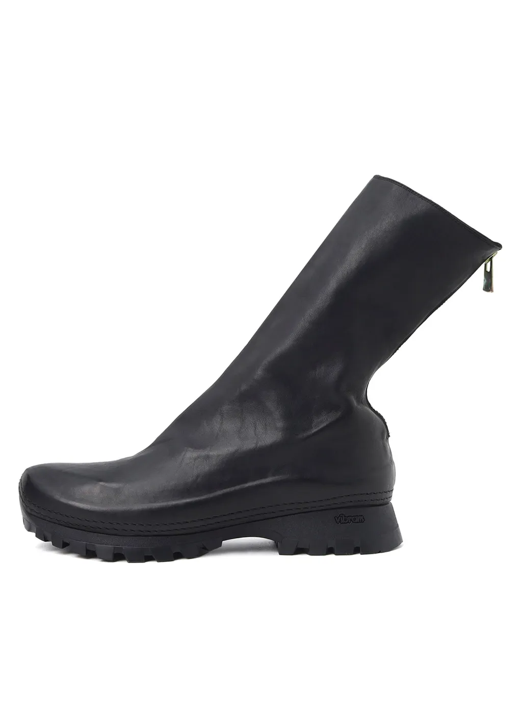 Full Grain Horse Leather Back Zip Mid Boots