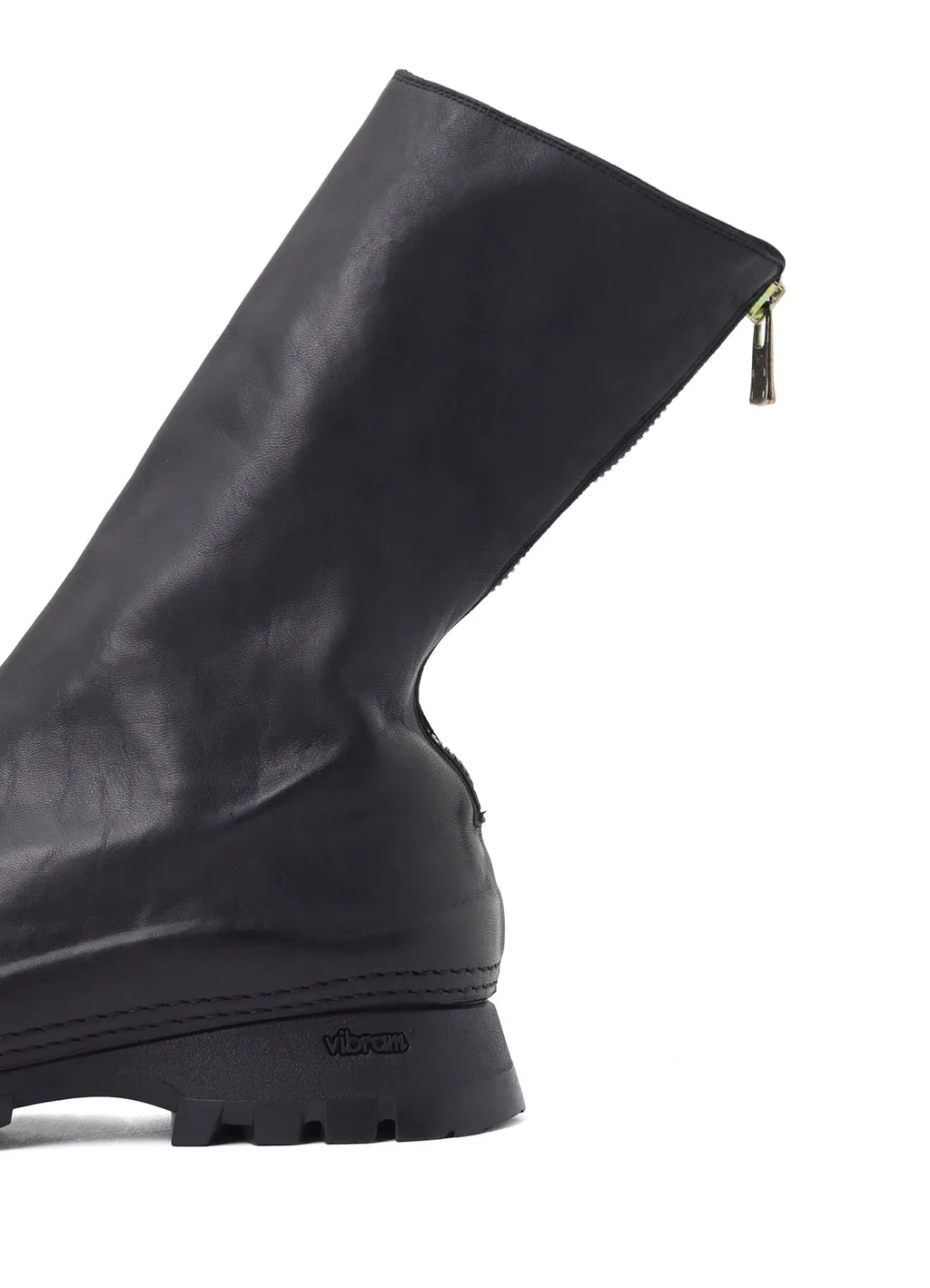Full Grain Horse Leather Back Zip Mid Boots