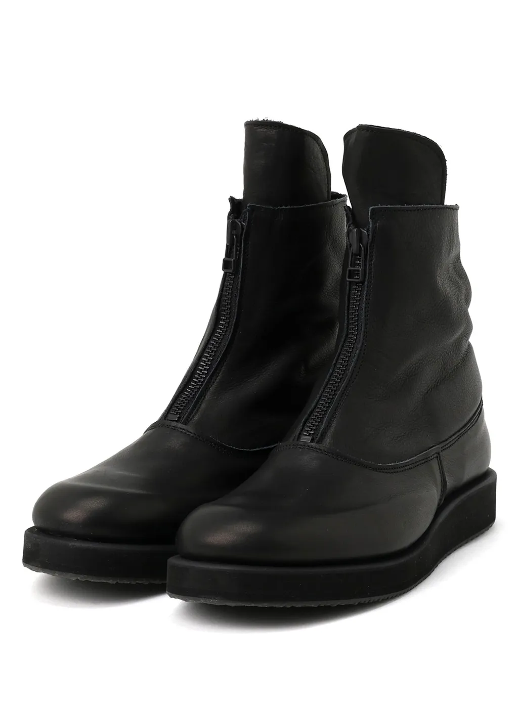 Oil Soft Leather Front Fastener Boots