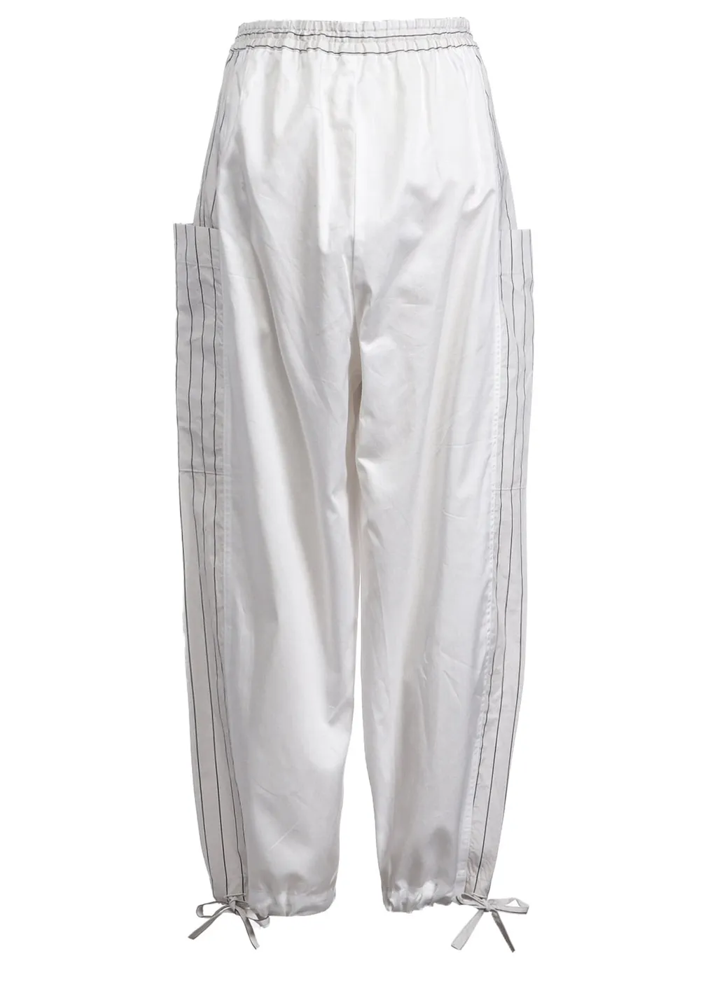 Cotton Satin Stripe Switching Pants