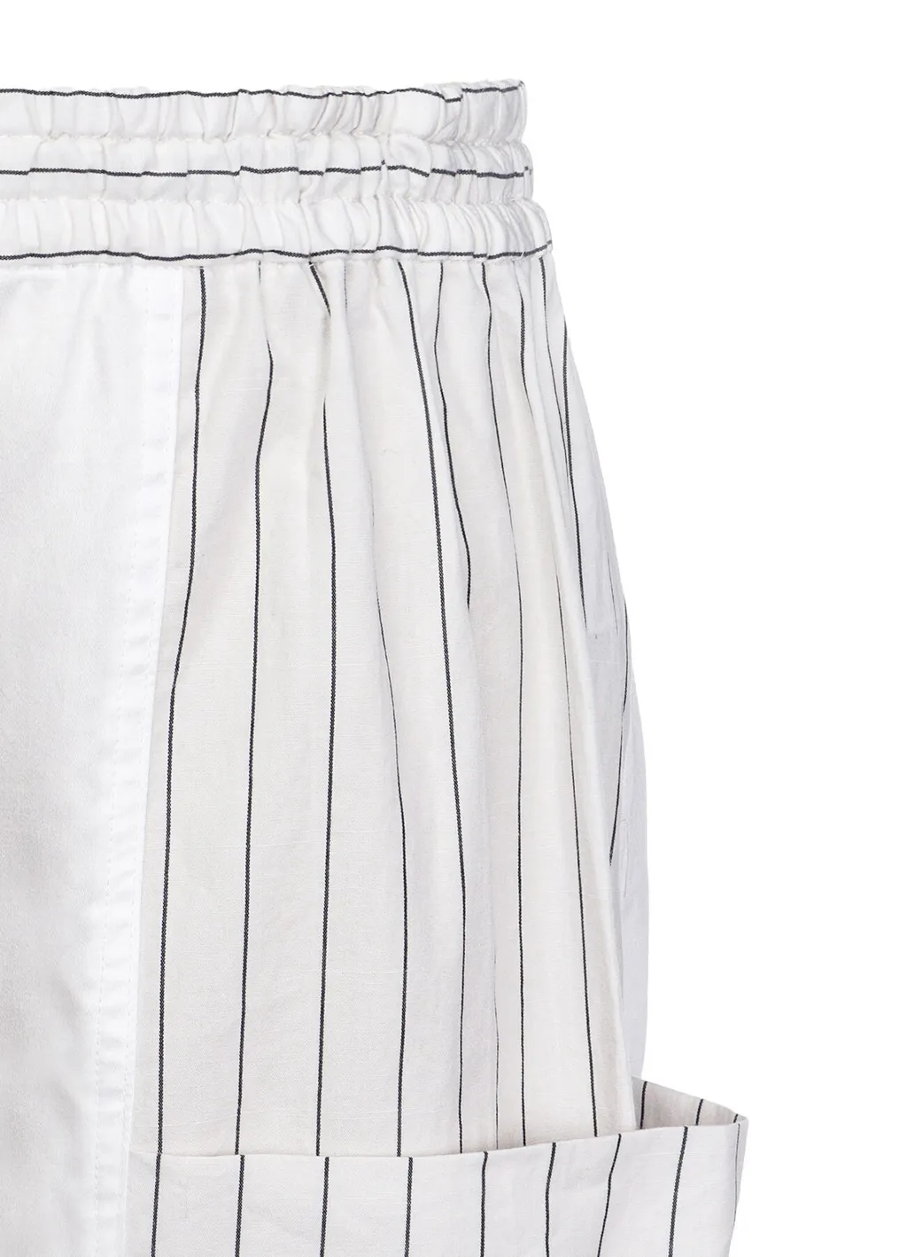 Cotton Satin Stripe Switching Pants