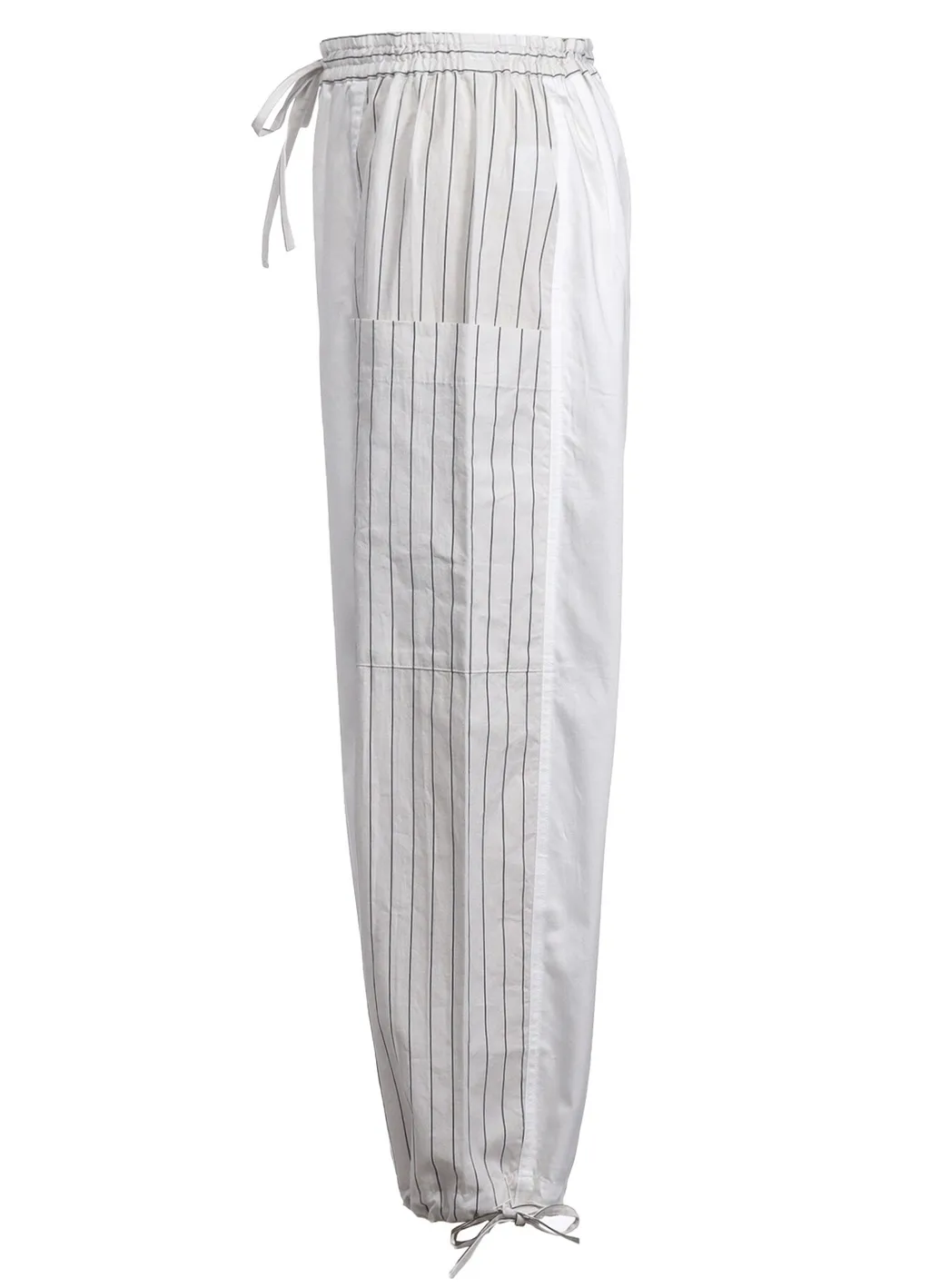 Cotton Satin Stripe Switching Pants