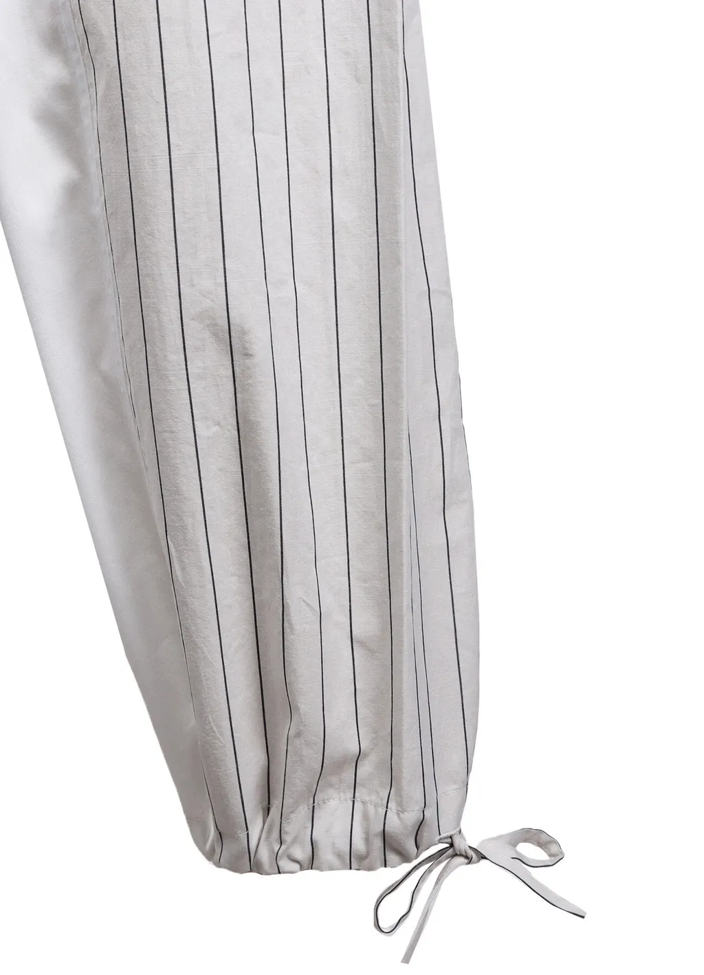 Cotton Satin Stripe Switching Pants