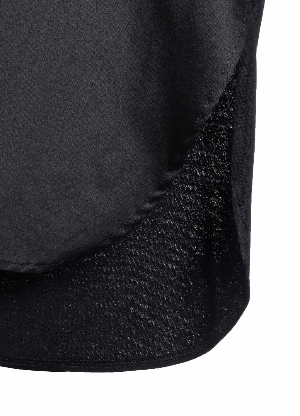 Cotton Satin Switching Collar Shirt