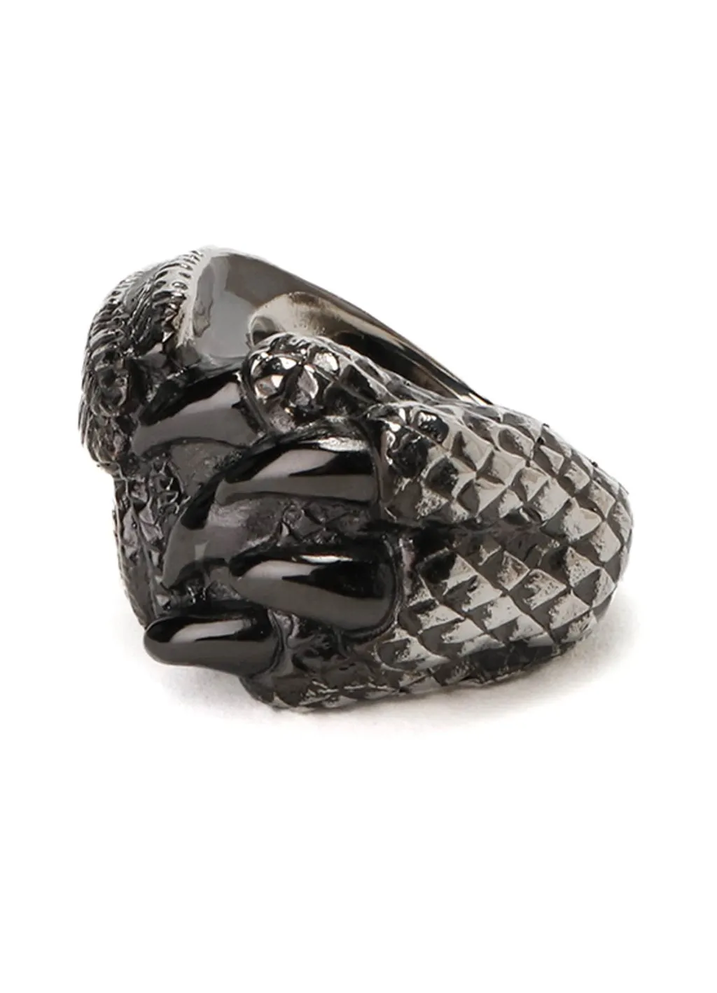 Silver 950 Dragon Claw Feather Ring