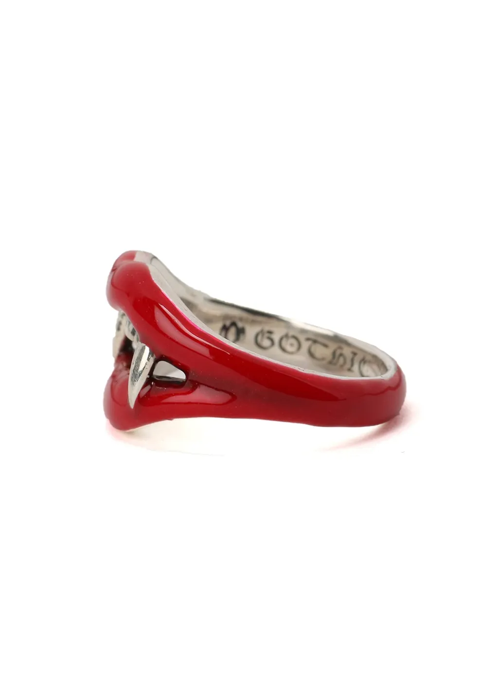 Silver 950 Vampire Pinkie Ring Rouge