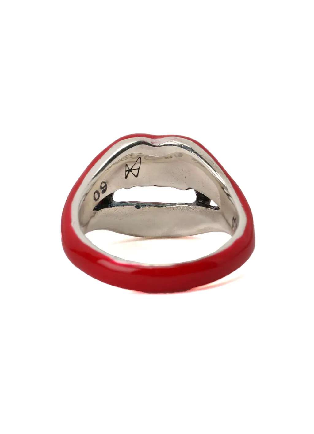 Silver 950 Vampire Pinkie Ring Rouge