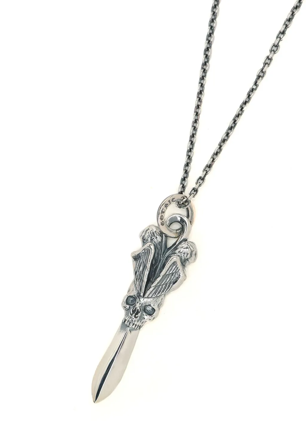 Silver 950 Skull Dagger Pendant