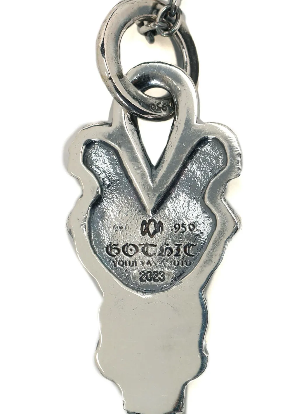 Silver 950 Skull Dagger Pendant