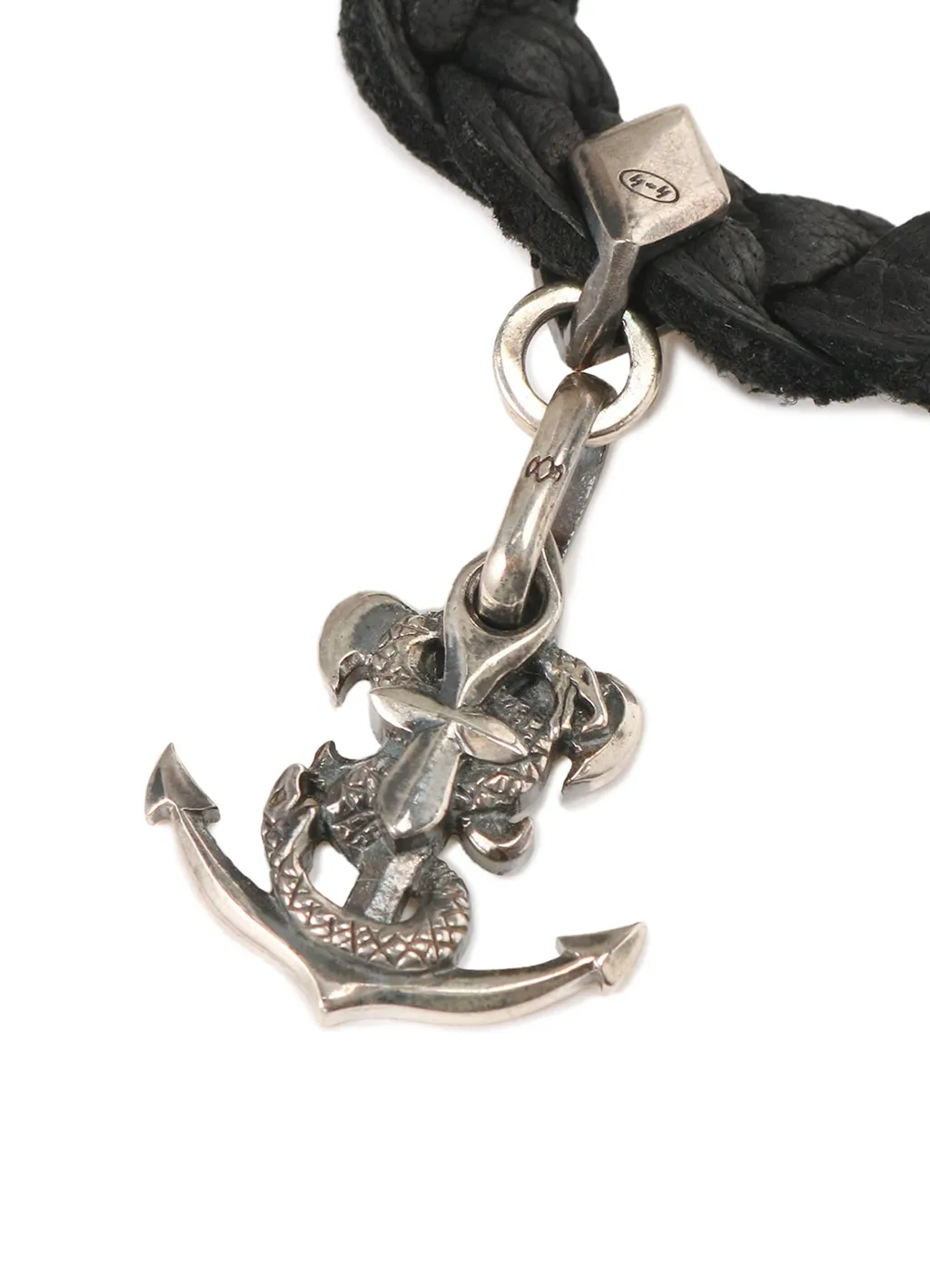 Silver 950 Anchorcharm Leather Bracelet