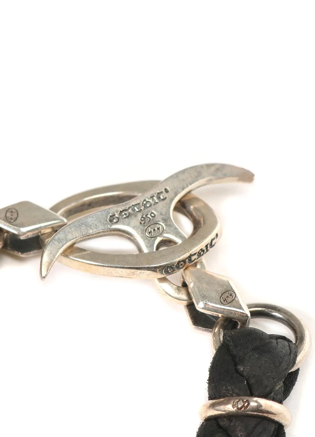 Silver 950 Anchorcharm Leather Bracelet