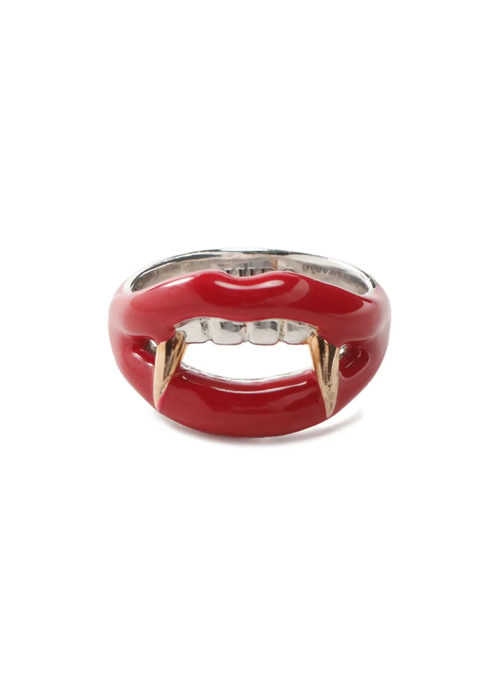 Silver 950 Vampire Fang Ring Rouge