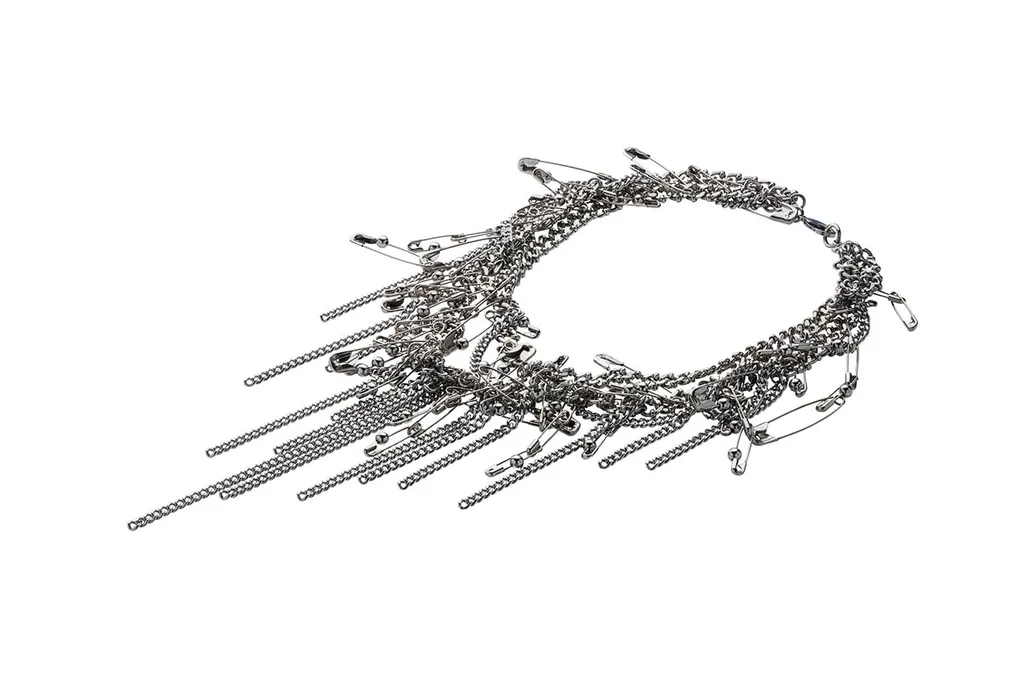 Brass Safety Pin Necklace