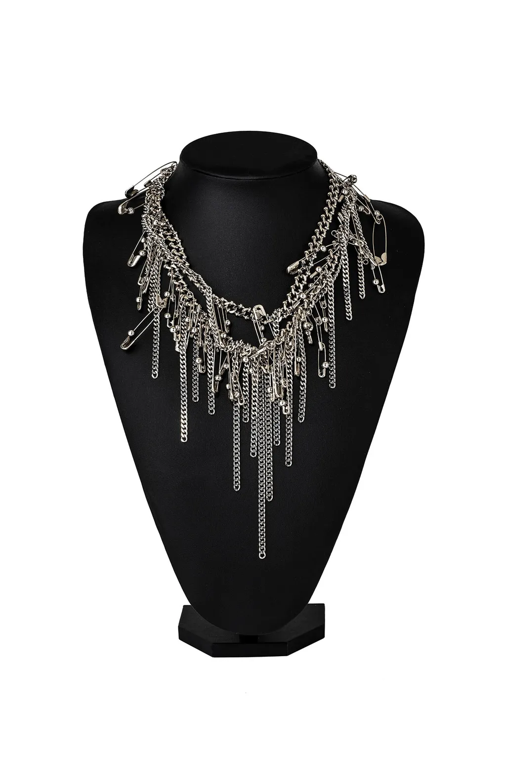 Brass Safety Pin Necklace