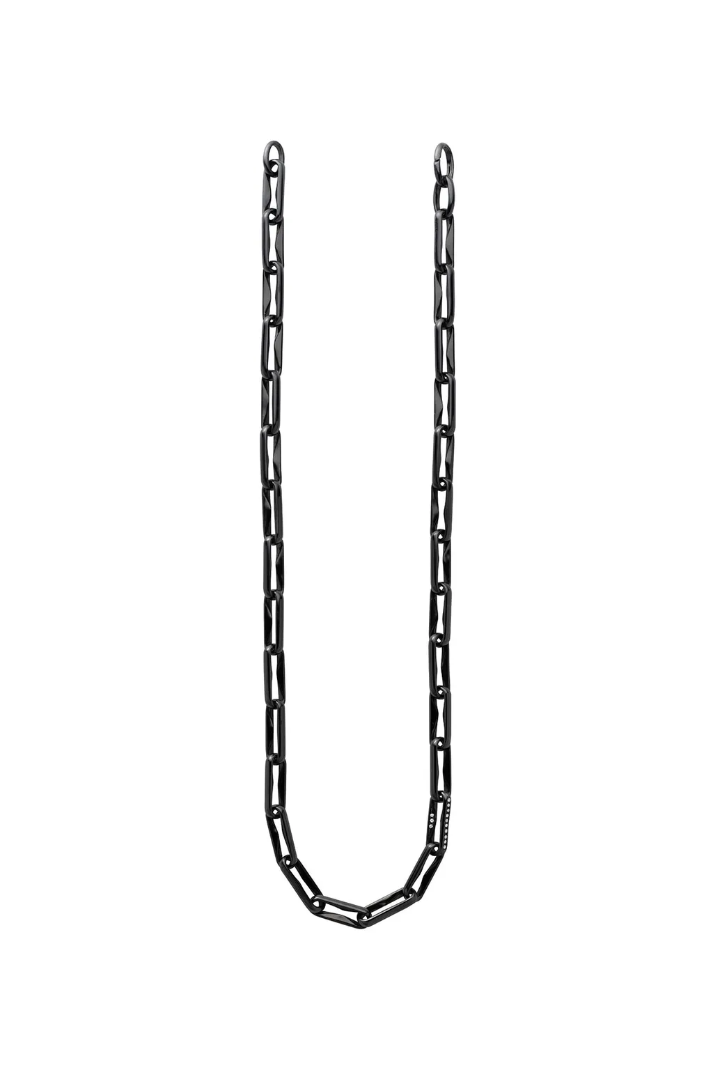 Sv/W.Dia Thorn Necklace Dia Blk