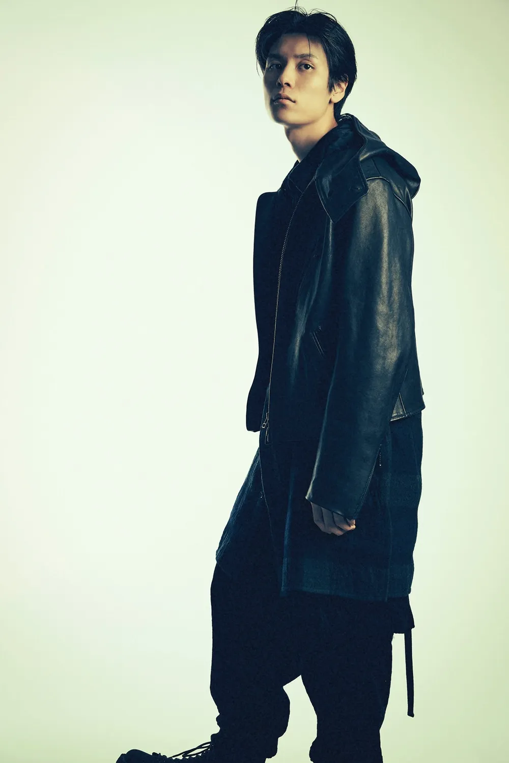 Lamb Vegetable Hooded Leather Jacket