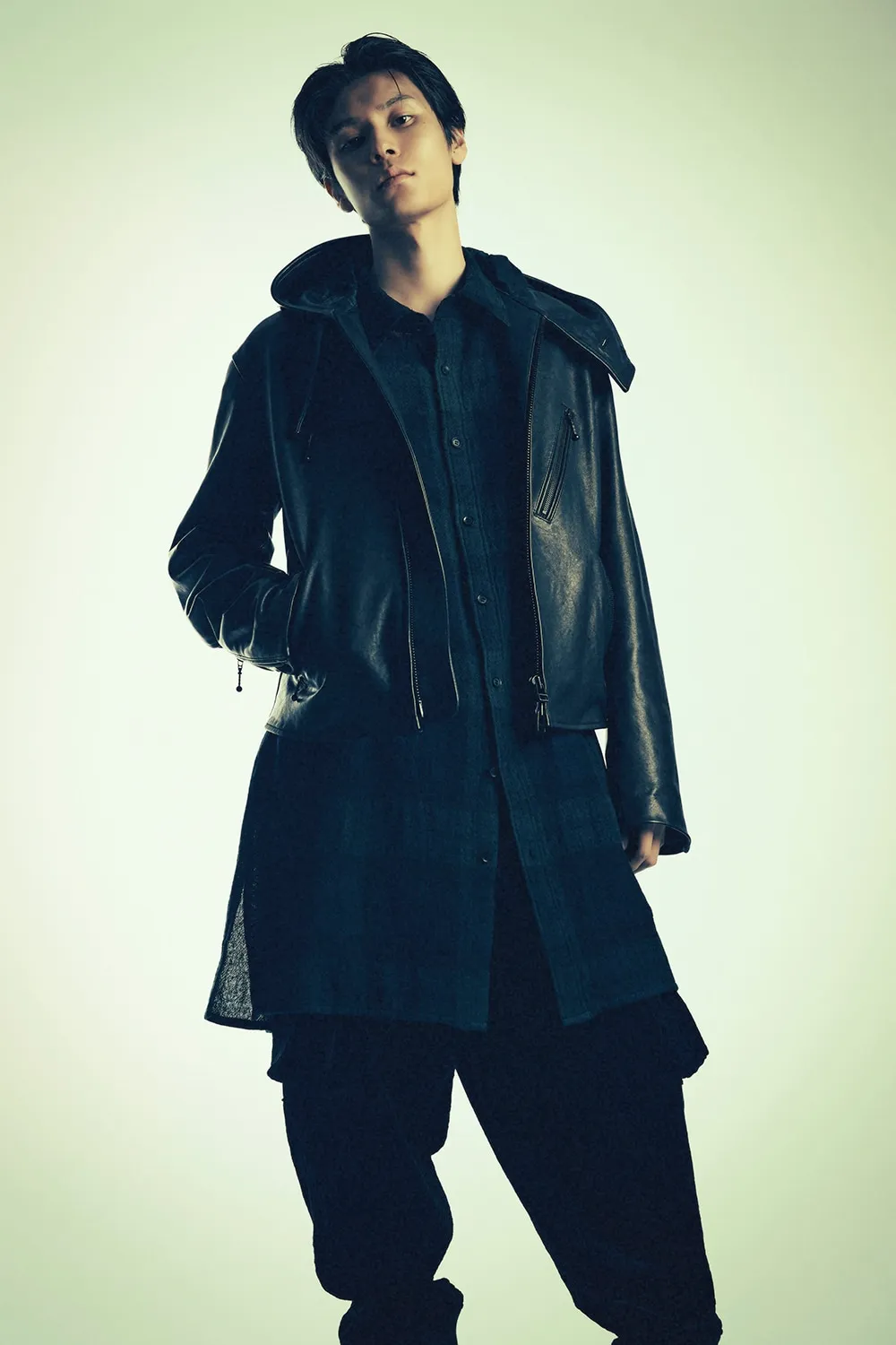 Lamb Vegetable Hooded Leather Jacket