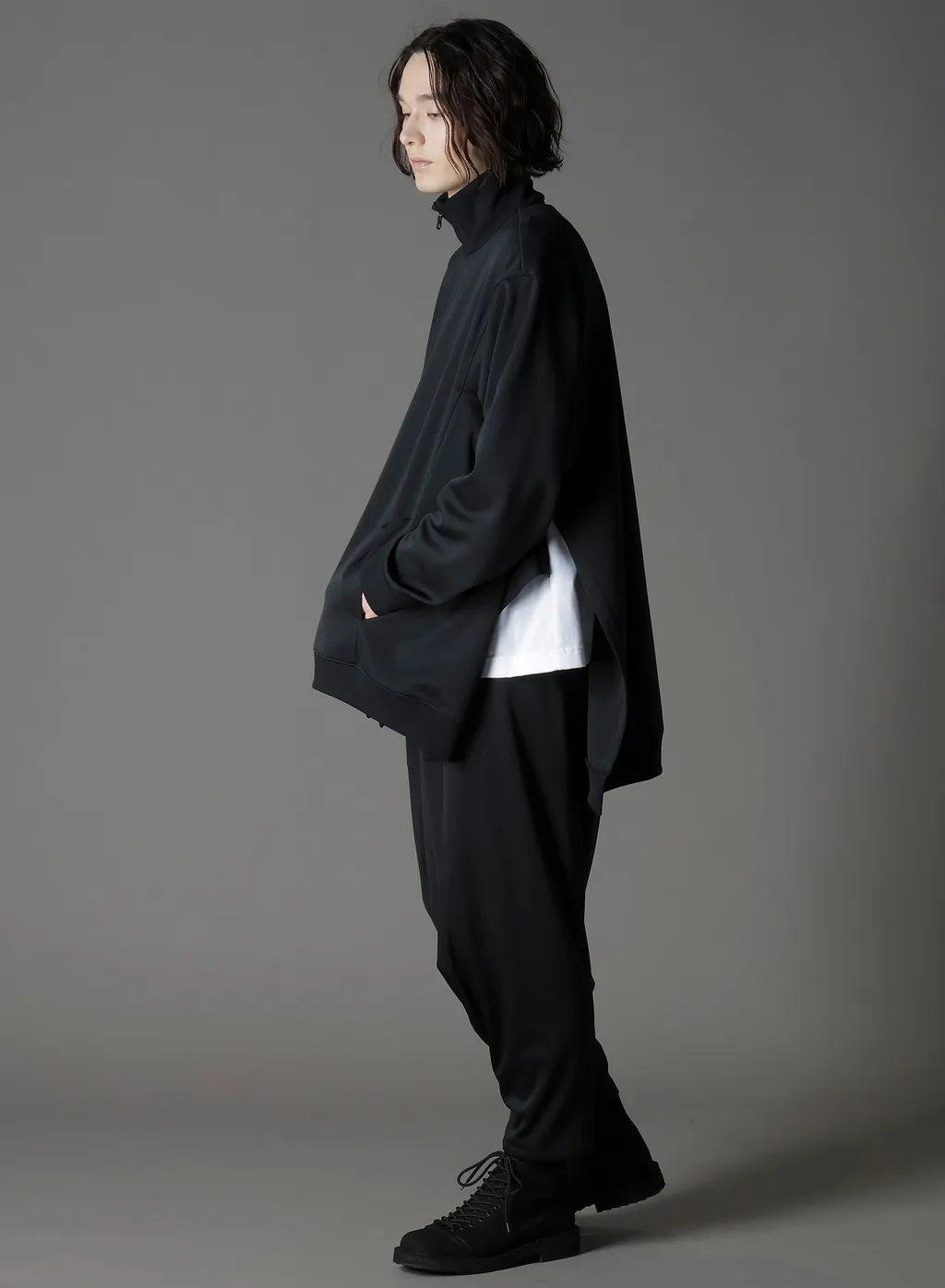 Polyester Smooth Side Slit Track Jacket