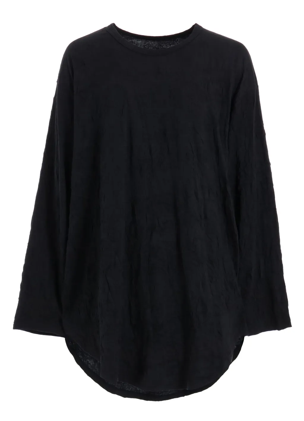 Catch Washer Hem Round Jumbo T-Shirt Long Sleeves