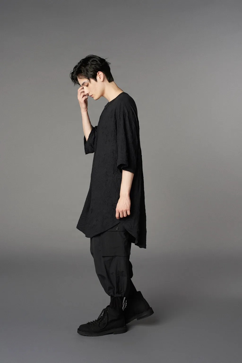 Catch Washer Hem Round Jumbo T-Shirt Short Sleeves