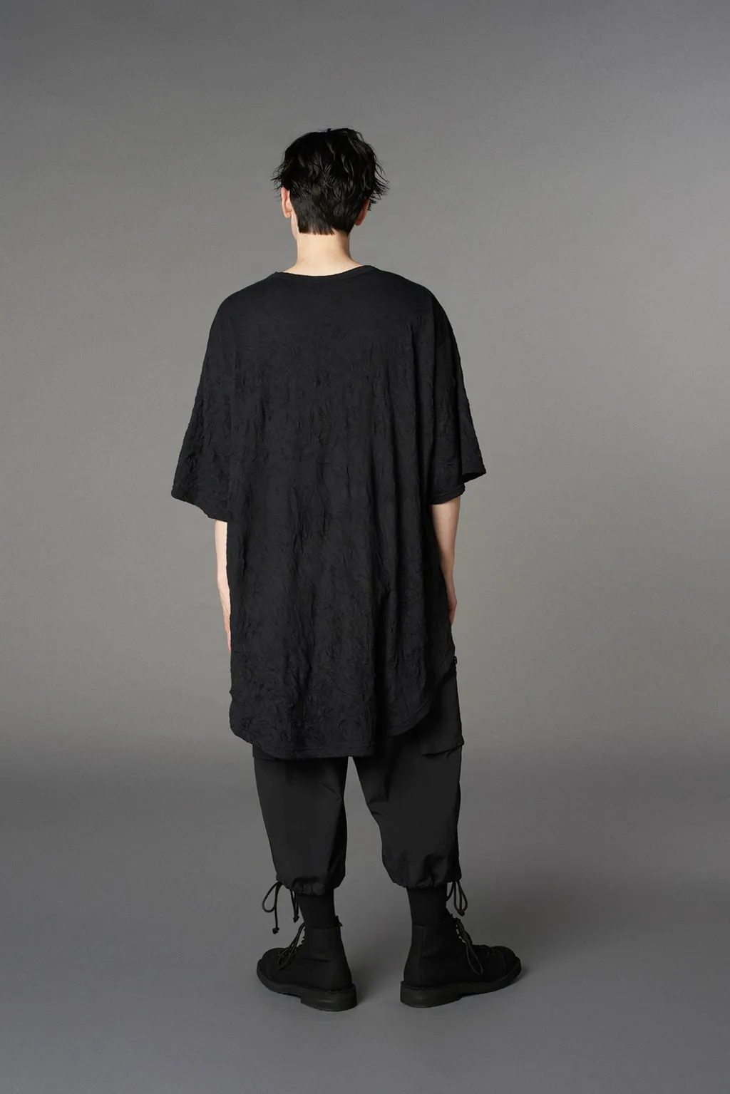 Catch Washer Hem Round Jumbo T-Shirt Short Sleeves