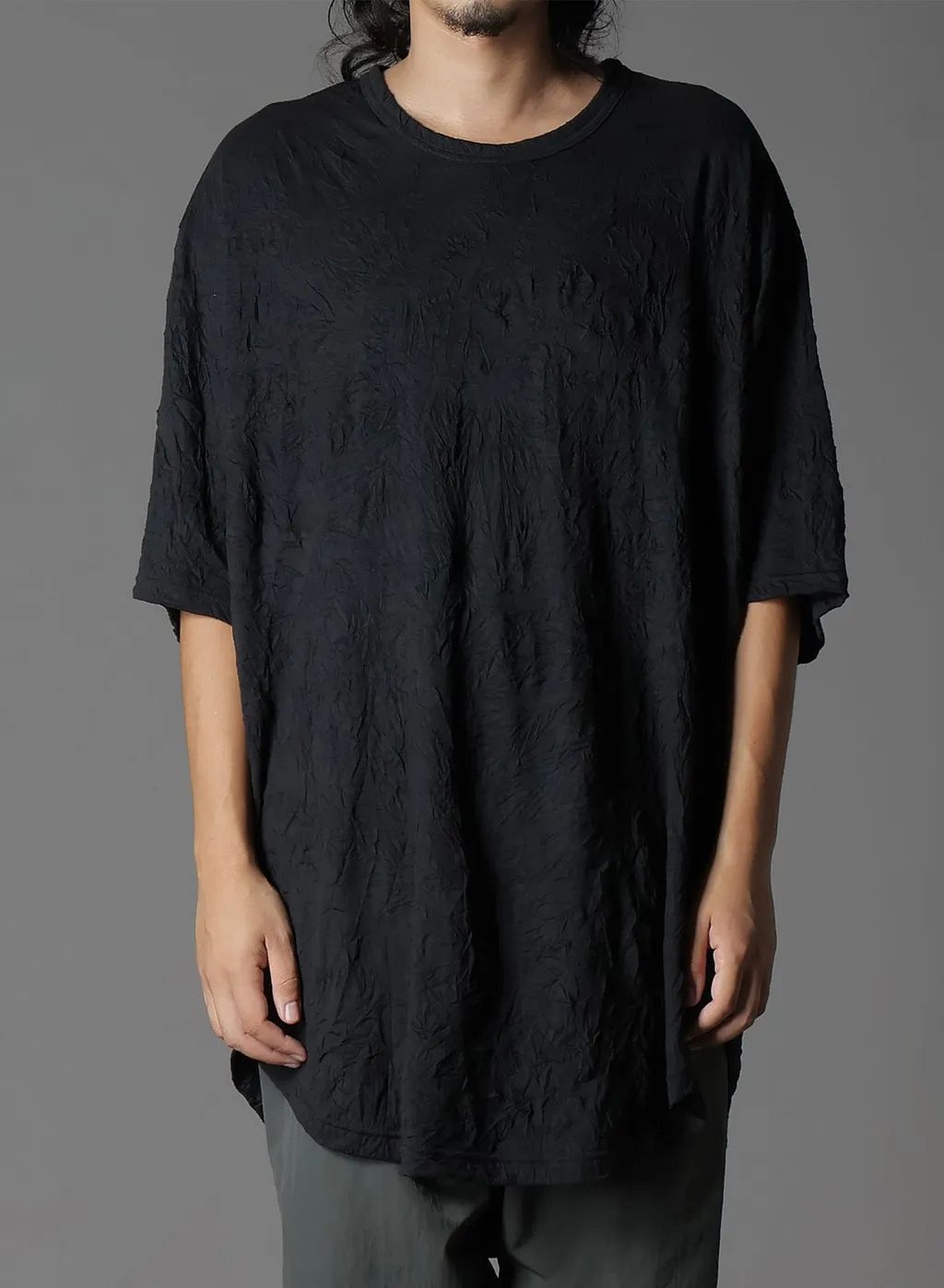 Catch Washer Hem Round Jumbo T-Shirt Short Sleeves