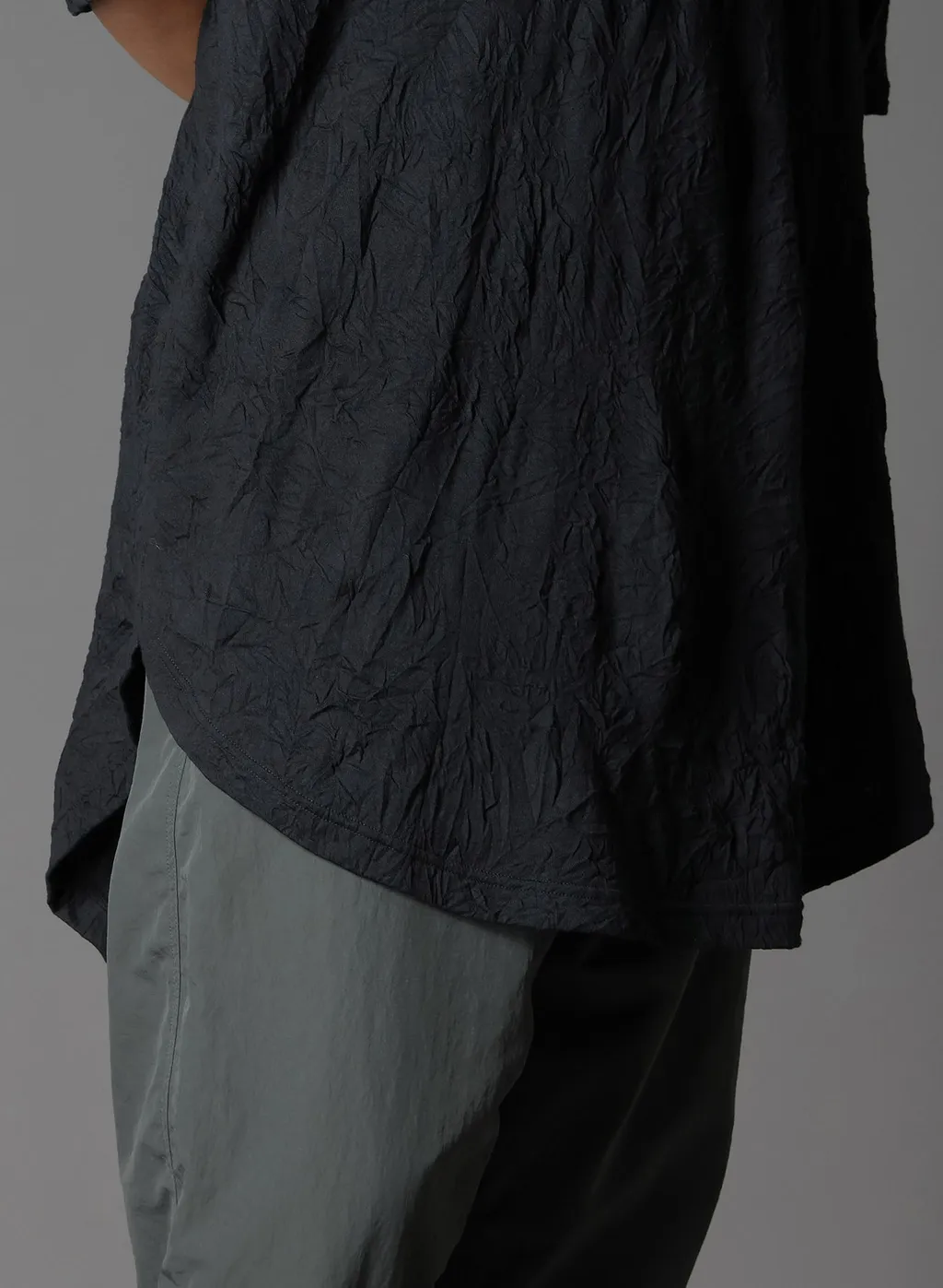 Catch Washer Hem Round Jumbo T-Shirt Short Sleeves