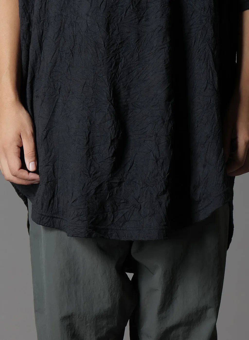 Catch Washer Hem Round Jumbo T-Shirt Short Sleeves