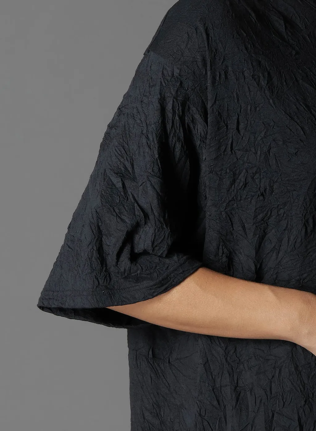 Catch Washer Hem Round Jumbo T-Shirt Short Sleeves