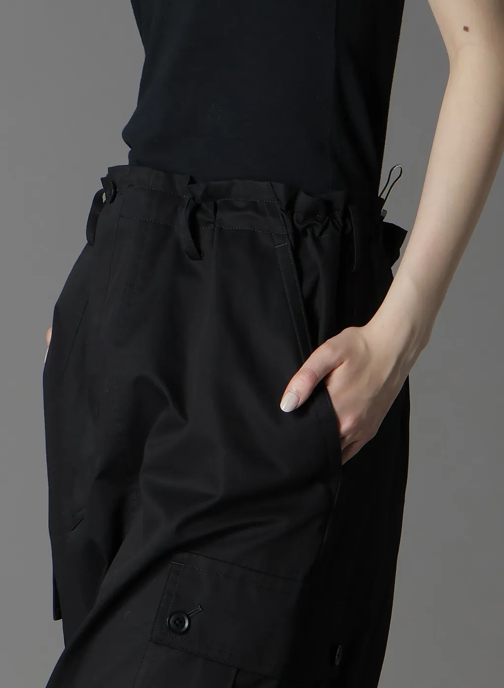 Cotton Gabardine Cargo Sarouel Pants
