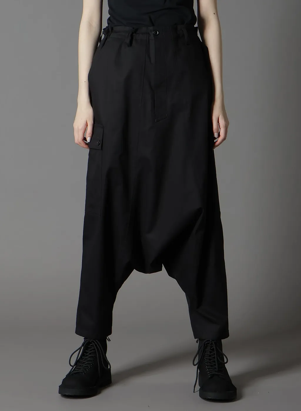 Cotton Gabardine Cargo Sarouel Pants