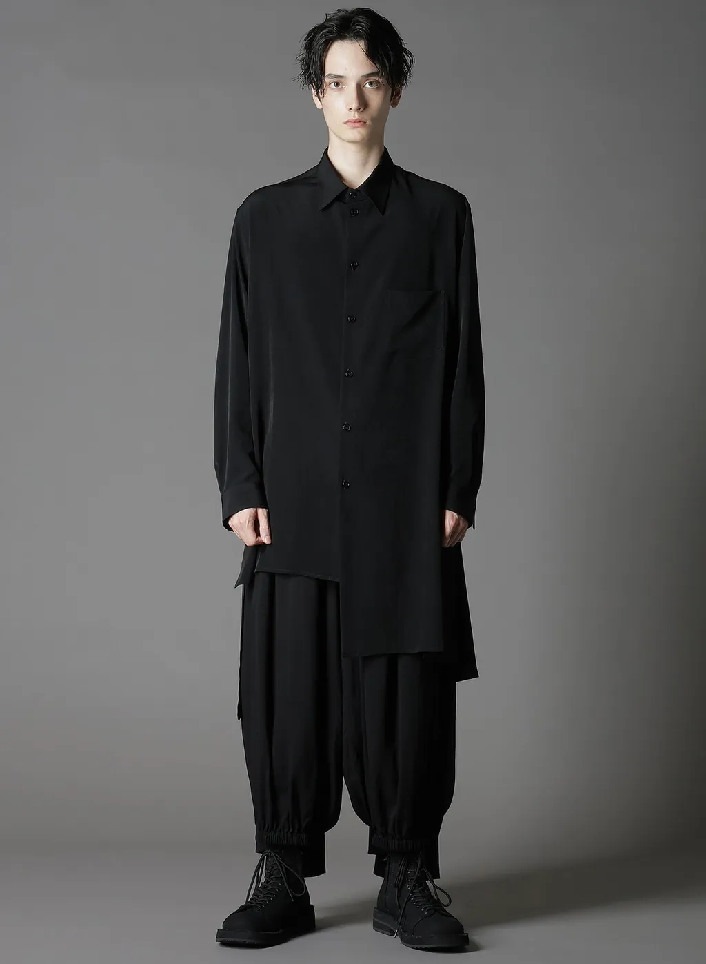 Crepe De Chine Standard Asymmetrical Flares Shirt
