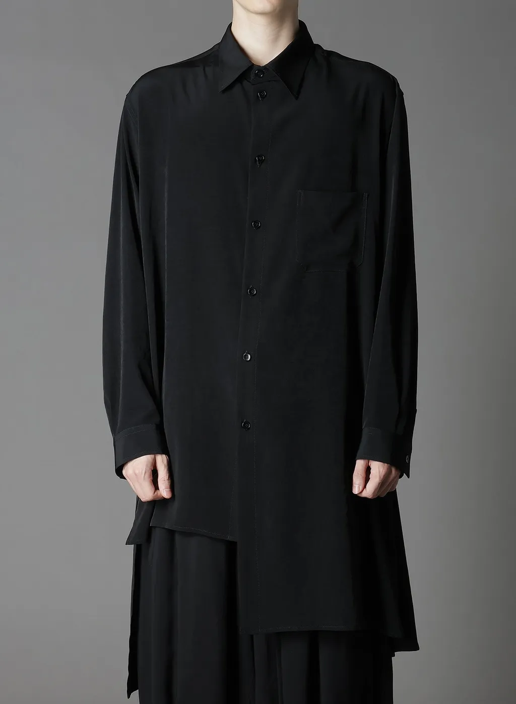 Crepe De Chine Standard Asymmetrical Flares Shirt