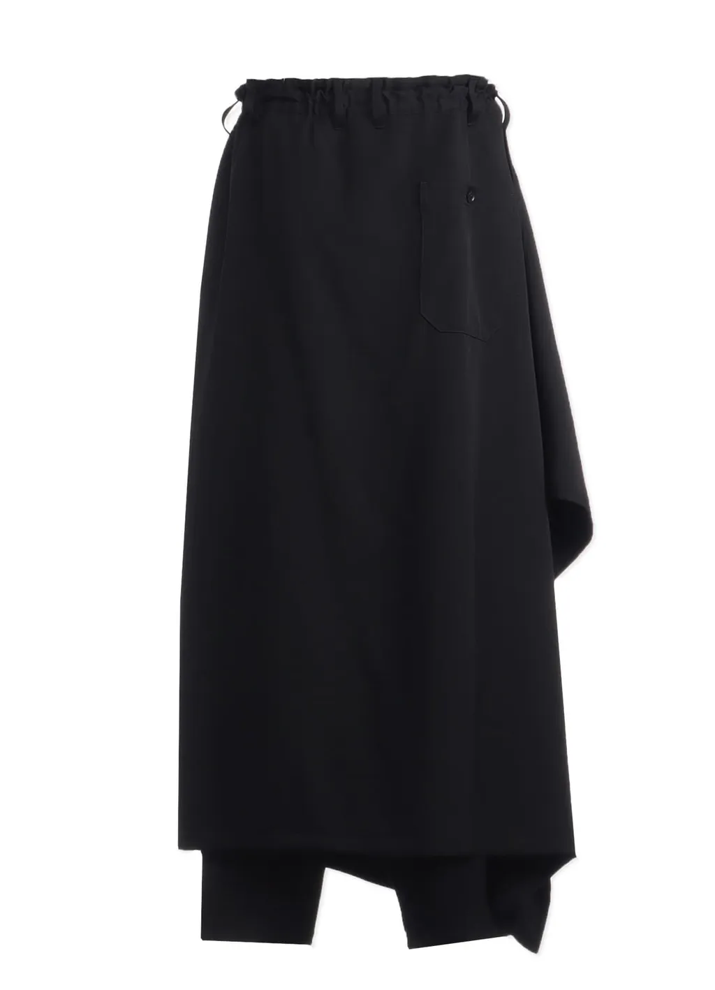 Wool Gabardine Bound Skirt Pants