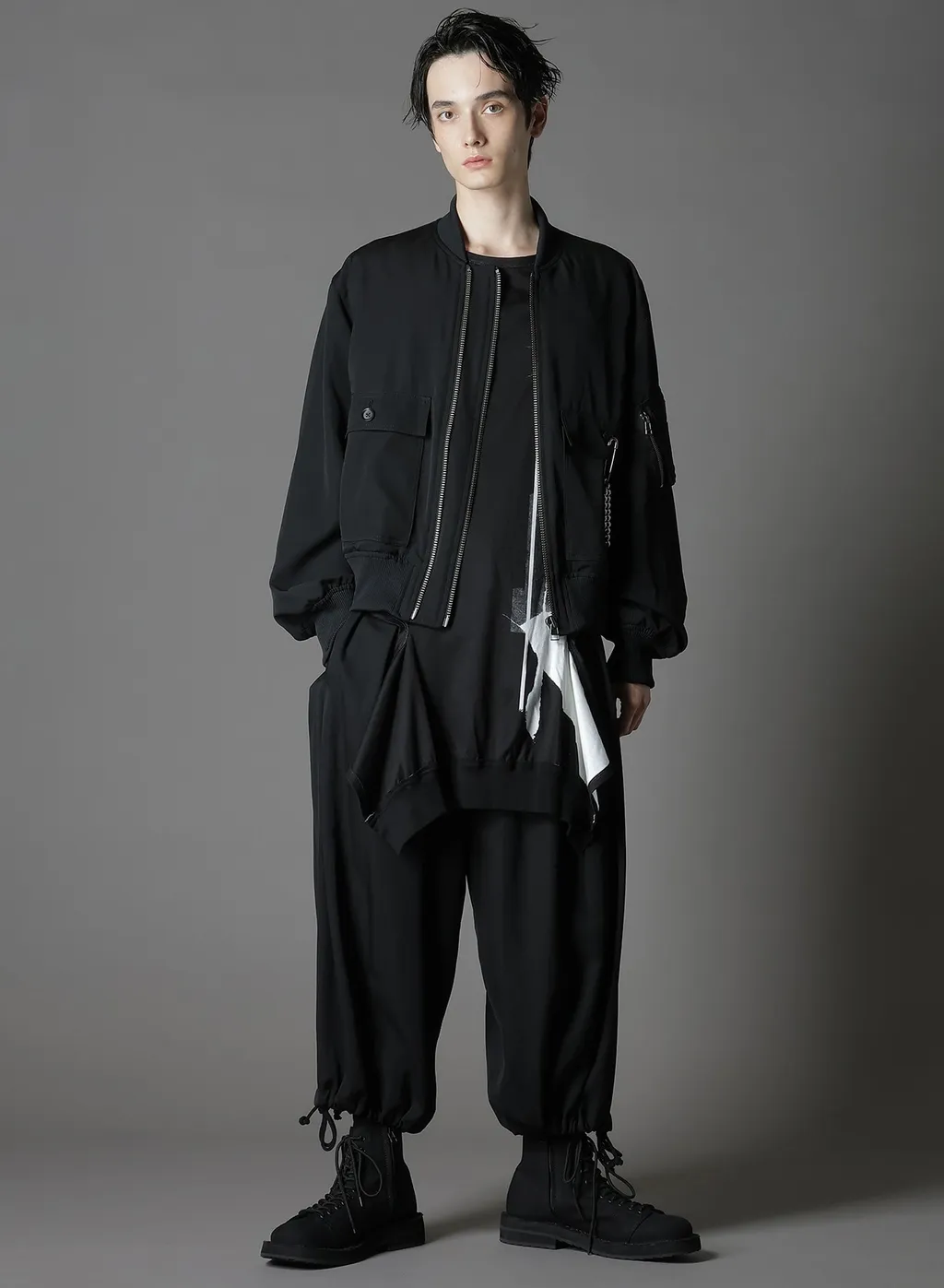 Wool Gabardine Balloon Pants