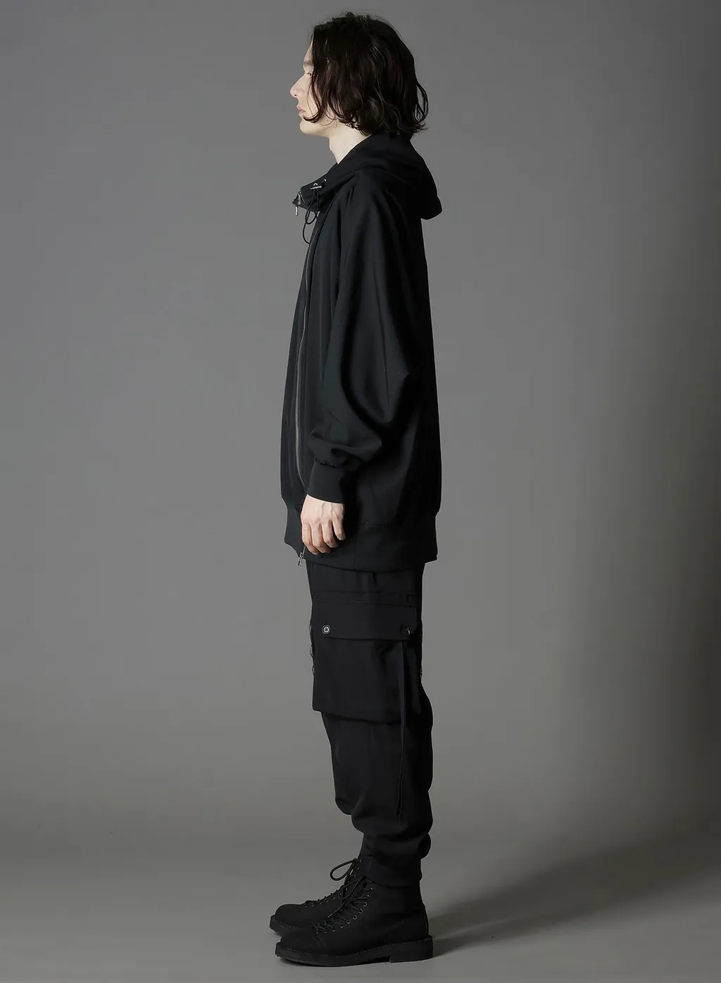 W/Gabardine Inverted V Hoodie Slim