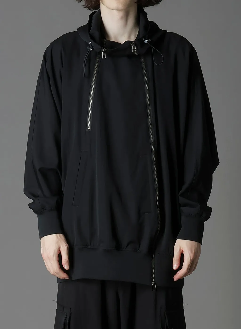 W/Gabardine Inverted V Hoodie Slim
