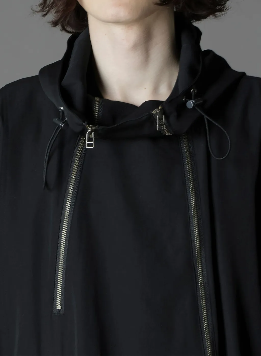 W/Gabardine Inverted V Hoodie Slim