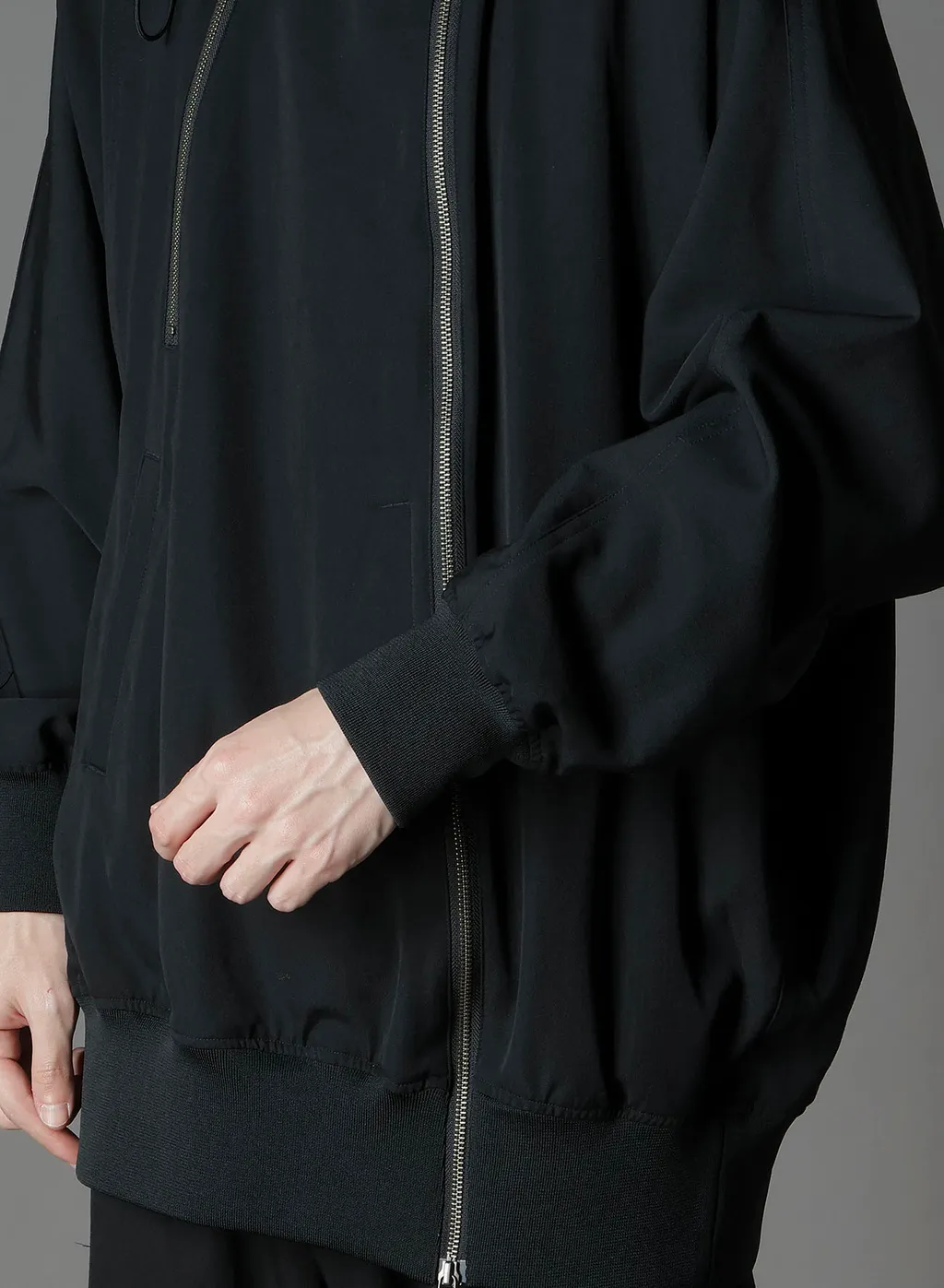 W/Gabardine Inverted V Hoodie Slim