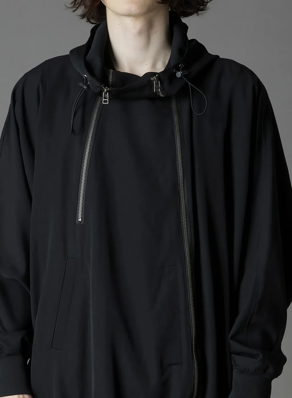 W/Gabardine Inverted V Hoodie Slim