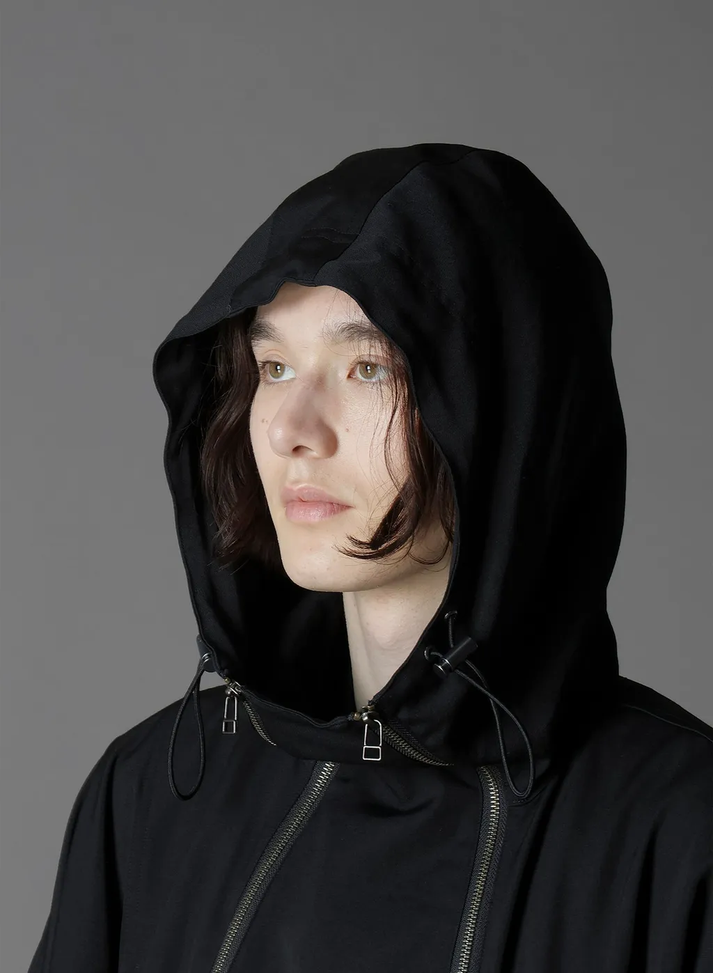 W/Gabardine Inverted V Hoodie Slim