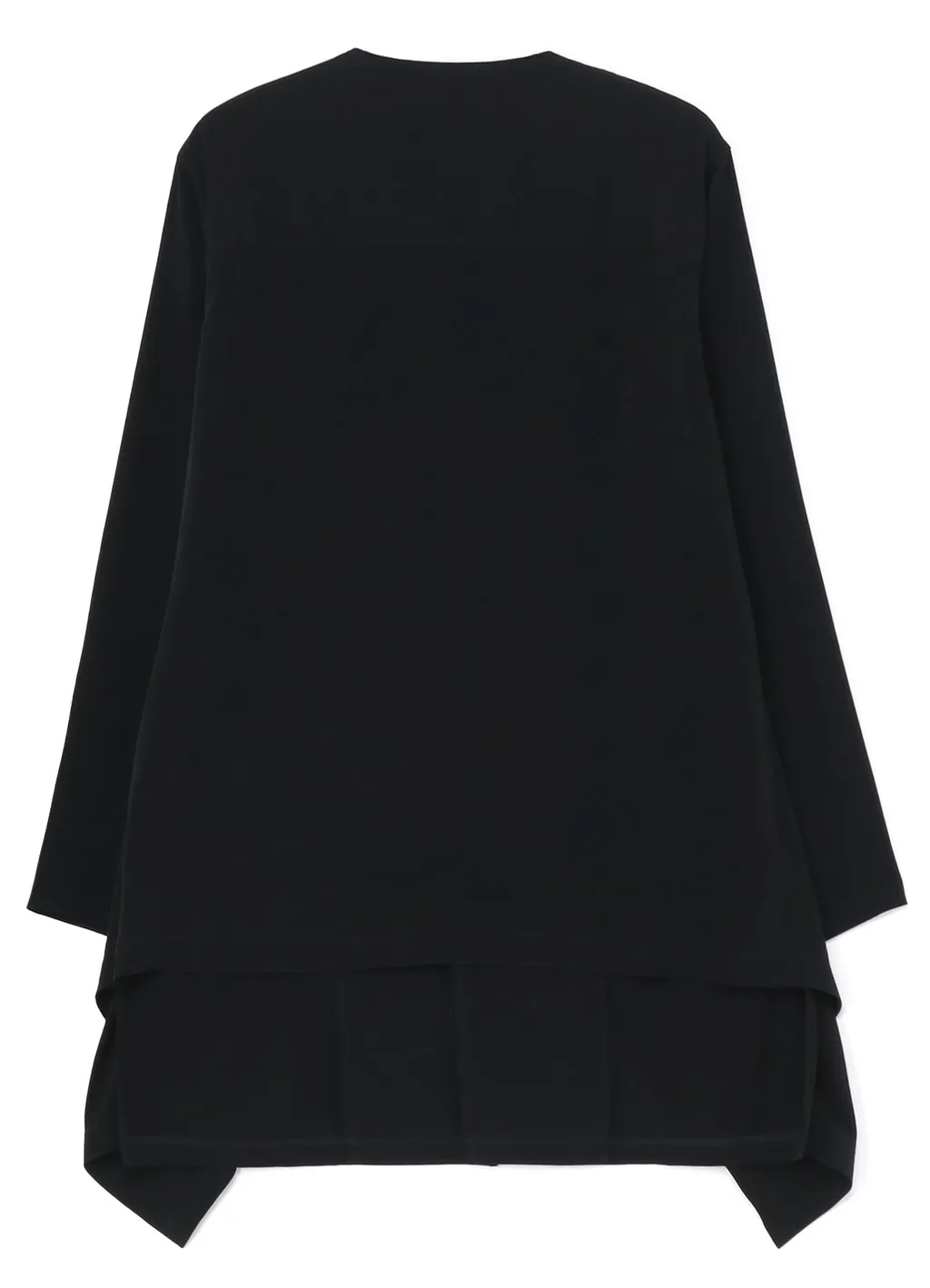 Silicon Jersey+ Crepe De Chine Front Double Flounce T-Shirt