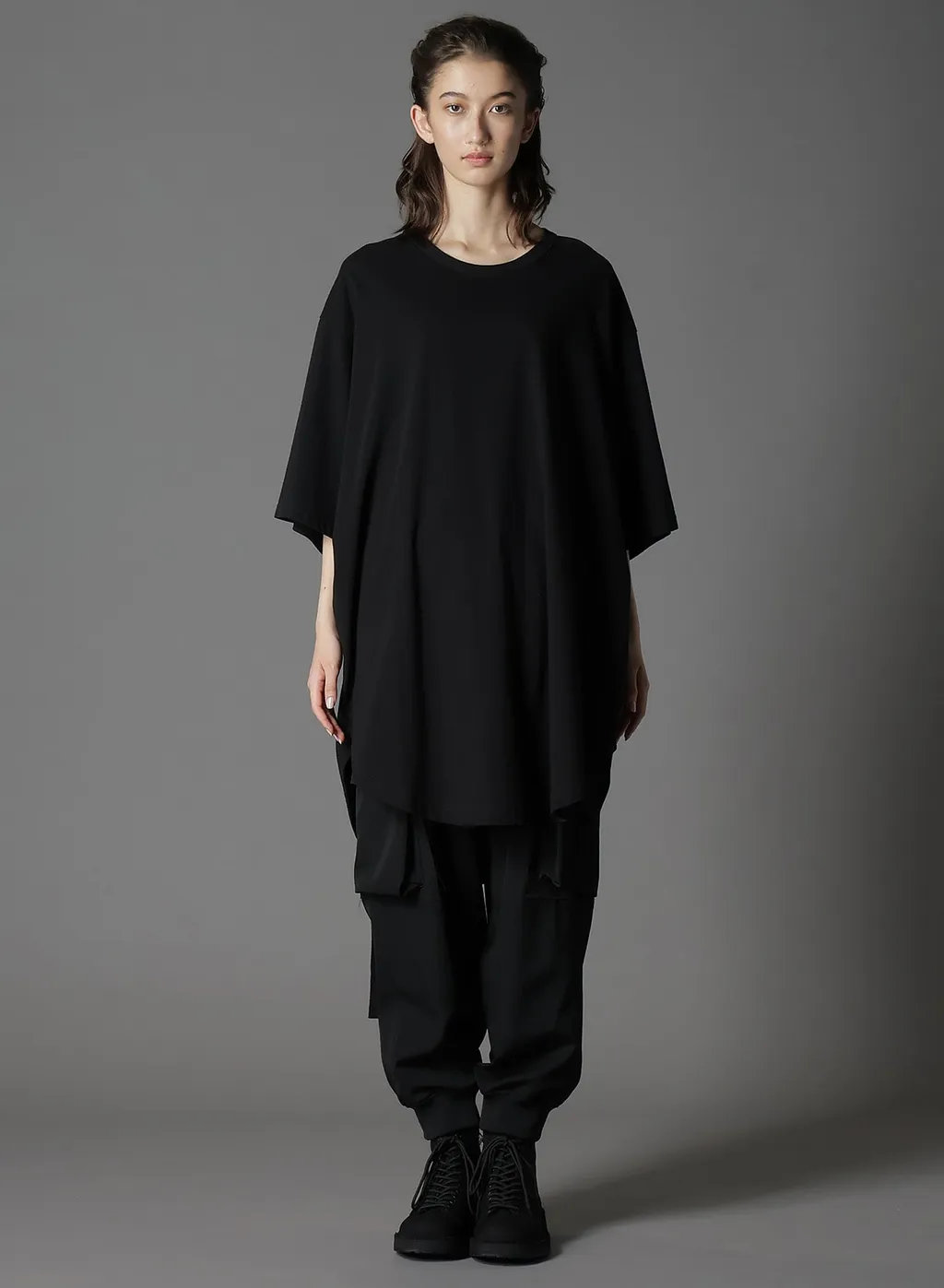 Cotton Jersey Hem Round Jumbo T-Shirt Short Sleeves