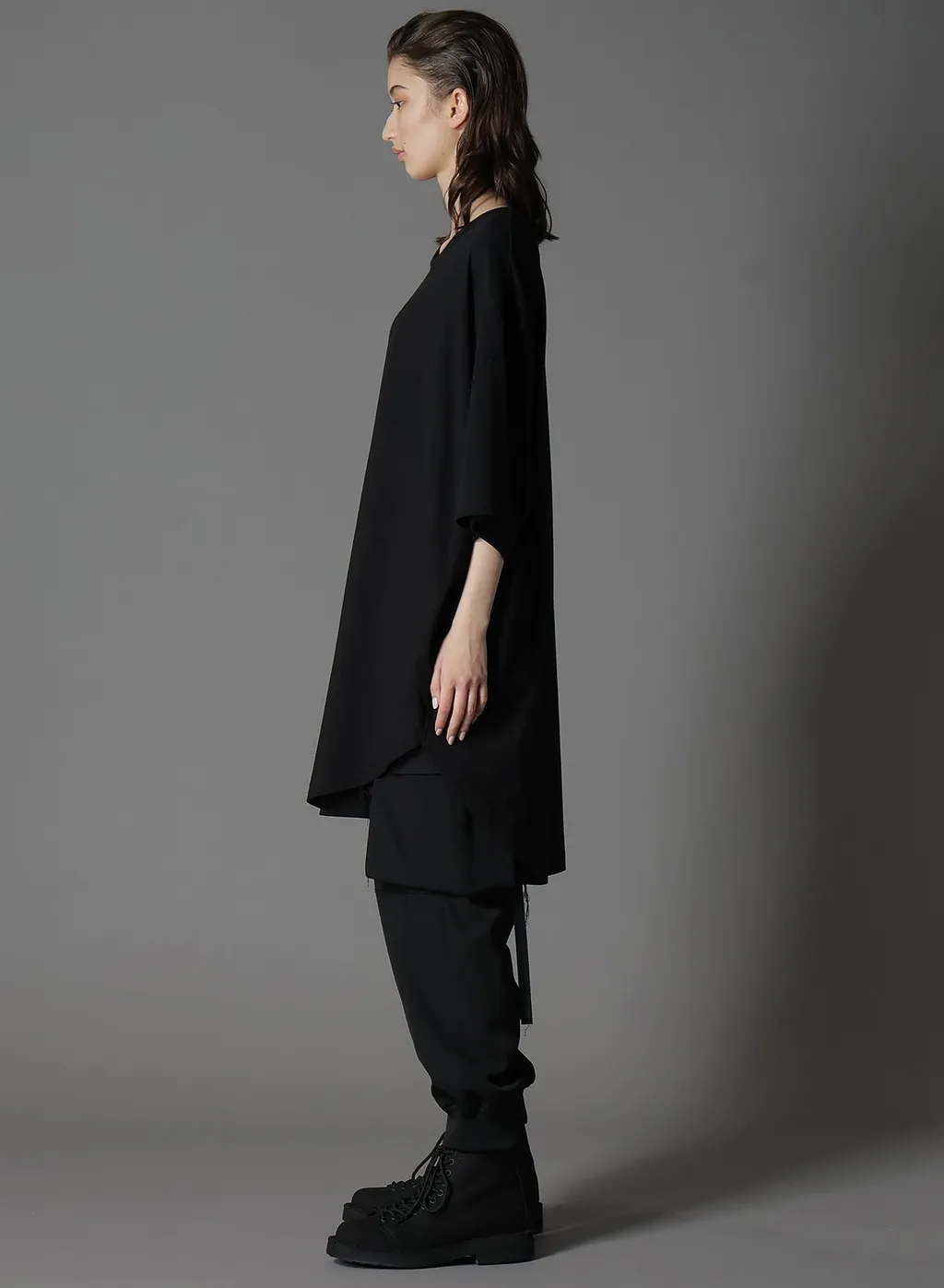 Cotton Jersey Hem Round Jumbo T-Shirt Short Sleeves