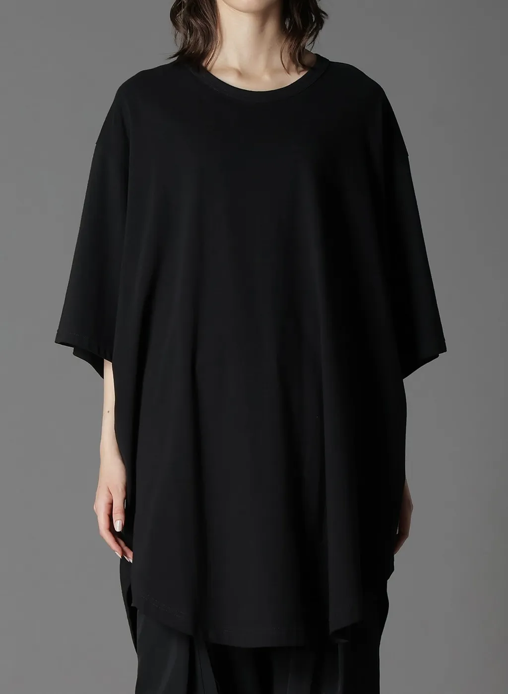 Cotton Jersey Hem Round Jumbo T-Shirt Short Sleeves