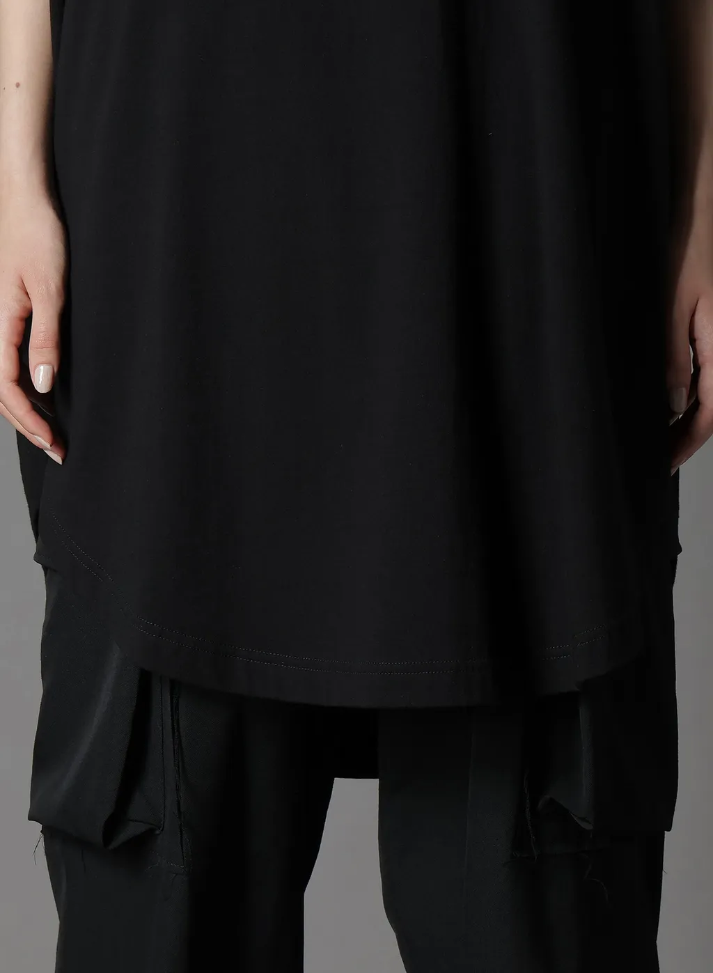 Cotton Jersey Hem Round Jumbo T-Shirt Short Sleeves